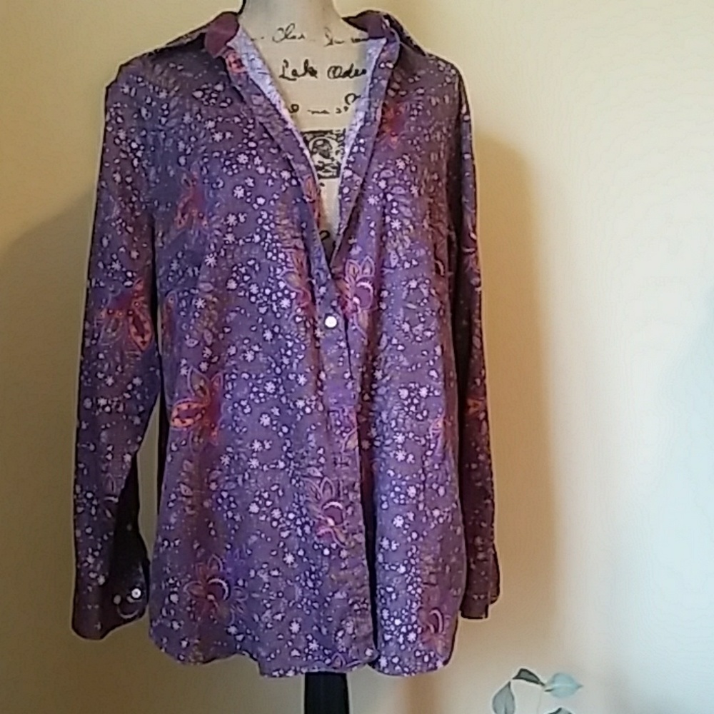 Chaps long sleeve button up shirt 2x